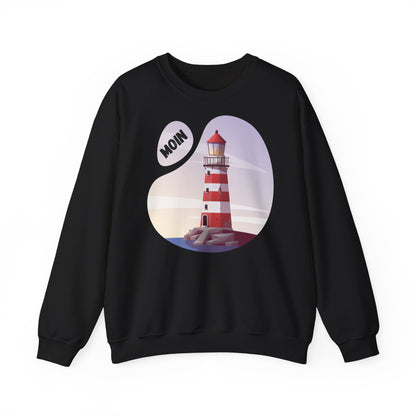 Unisex Sweatshirt -  Moin mit Leuchtturm (bunt)