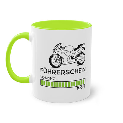 Motorrad Führerschein loading - Zwei-Ton-Tasse