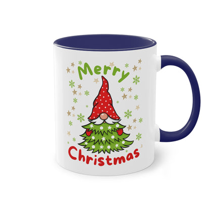 Merry Christmas Wichtel mit Tannenbaum - Zwei-Ton-Kaffeetasse