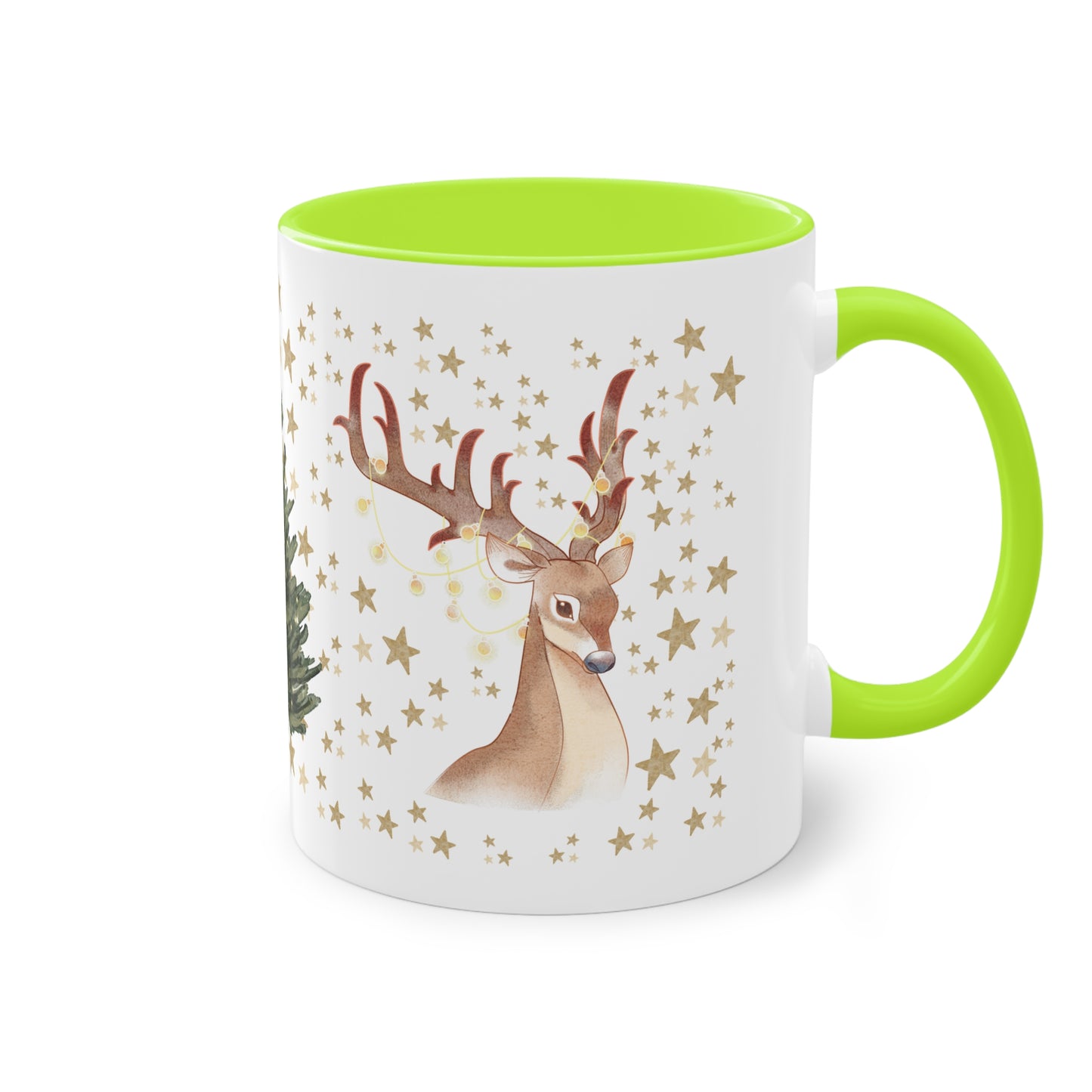 weihnachtliche Rentiere - Zwei-Ton-Kaffeetasse