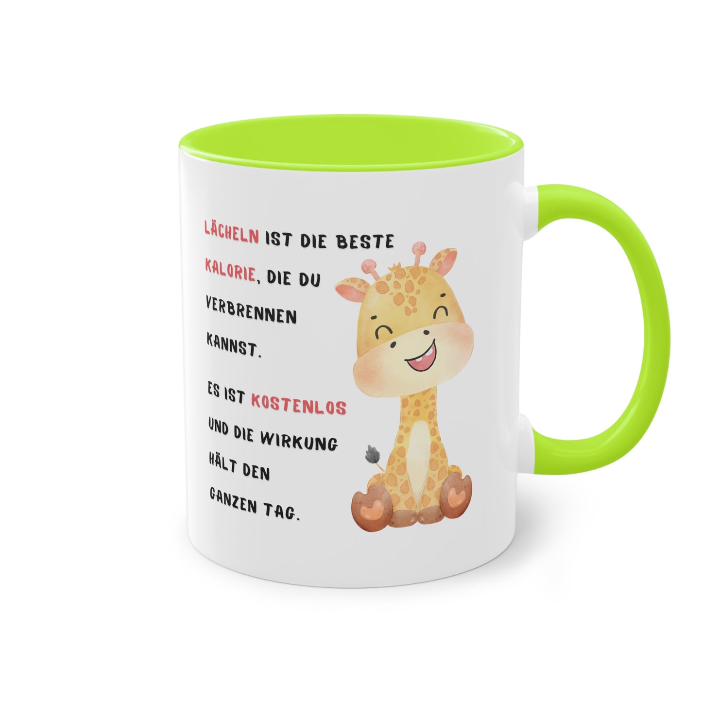 Lächeln ist die beste Kalorie - Zwei-Ton-Kaffeetasse