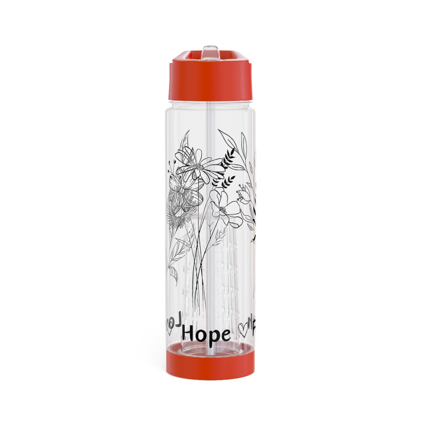 Love, Hope, Faith - Infuser-Wasserflasche