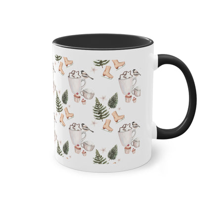 weihnachtliches Muster - Zwei-Ton-Kaffeetasse