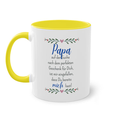 Papa auf der Suche nach dem perfekten Geschenk... - Zwei-Ton-Tasse