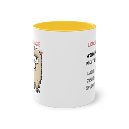 Lebe, liebe Lache. Wenn das nicht hilft... - Zwei-Ton-Kaffeetasse