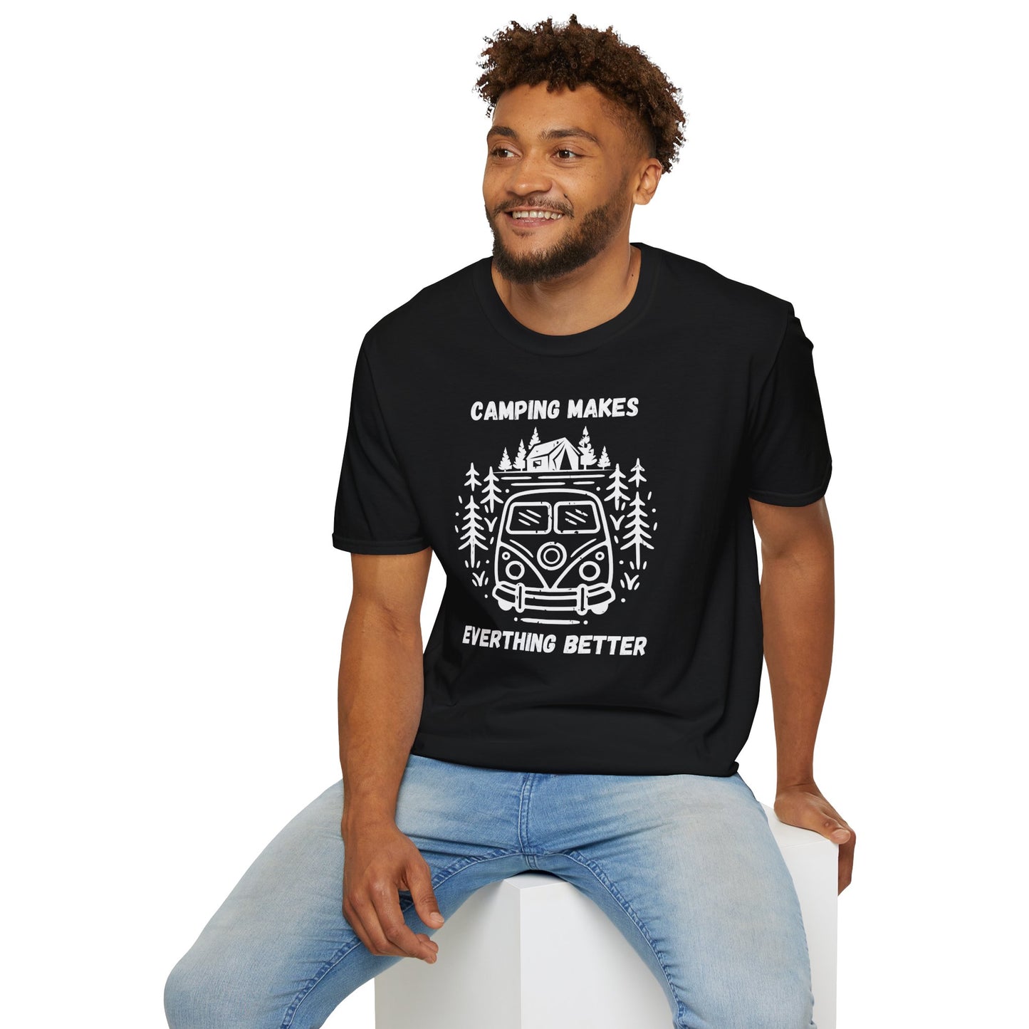 Camping makes everything better - Unisex Softstyle T-Shirt