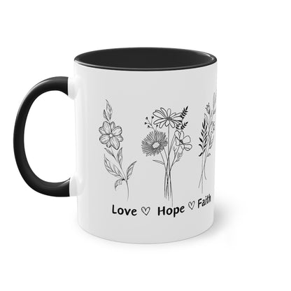 Love, Hope, Faith - Zwei-Ton-Kaffeetasse