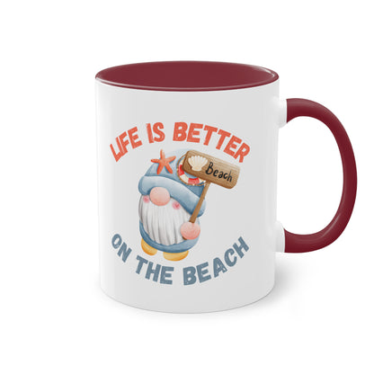 Life is better on the beach - Zwei-Ton-Kaffeetasse