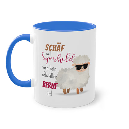 Schäf weil Superheld noch kein offizieller Beruf ist! - Zwei-Ton-Tasse