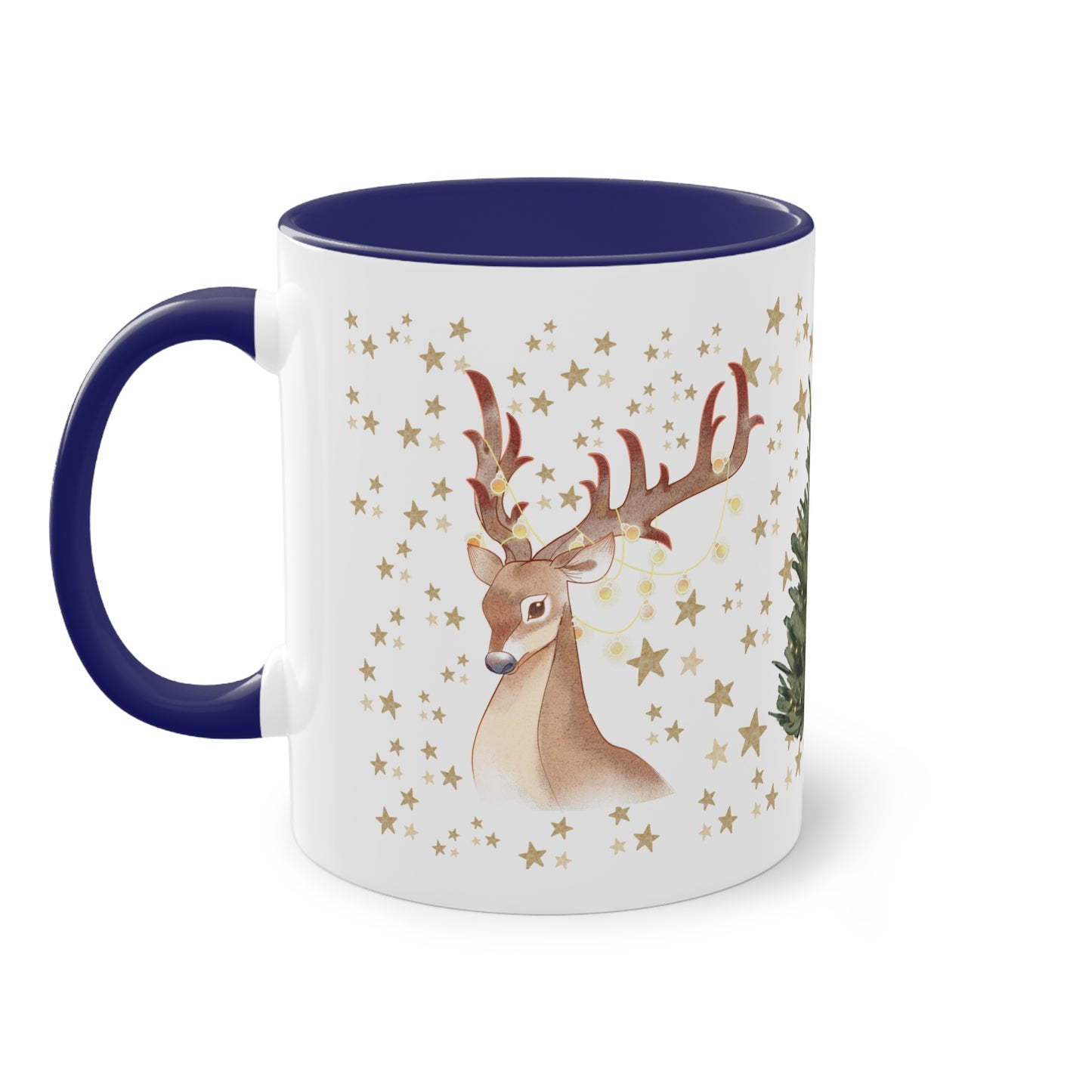 weihnachtliche Rentiere - Zwei-Ton-Kaffeetasse