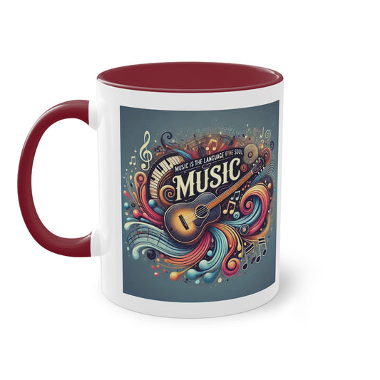 Music is the language - Zwei-Ton-Kaffeetasse