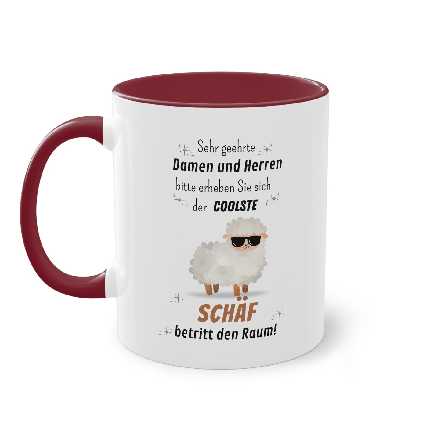 Sehr geehrte Damen und Herren bitte erheben Sie sich der coolste Schäf betritt den Raum! - Zwei-Ton-Tasse