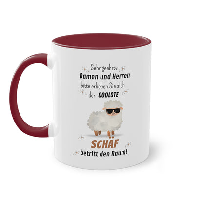 Sehr geehrte Damen und Herren bitte erheben Sie sich der coolste Schäf betritt den Raum! - Zwei-Ton-Tasse