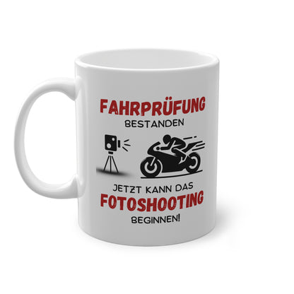 Motorrad Fahrprüfung bestanden - Kaffeetasse