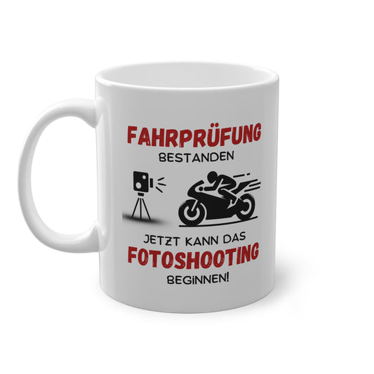 Motorrad Fahrprüfung bestanden - Kaffeetasse