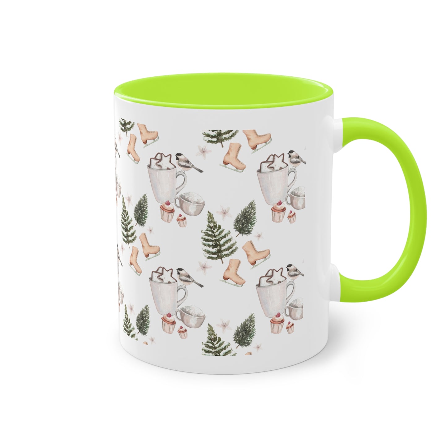 weihnachtliches Muster - Zwei-Ton-Kaffeetasse