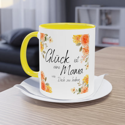 Glück ist eine Mama, wie Dich zu haben - Zwei-Ton-Kaffeetasse