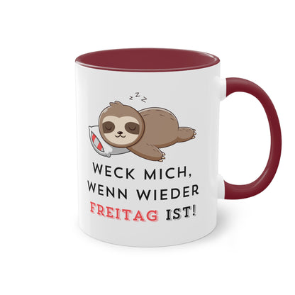 Weck mich, wenn wieder Freitag ist - Zwei-Ton-Kaffeetasse