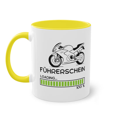 Motorrad Führerschein loading - Zwei-Ton-Tasse