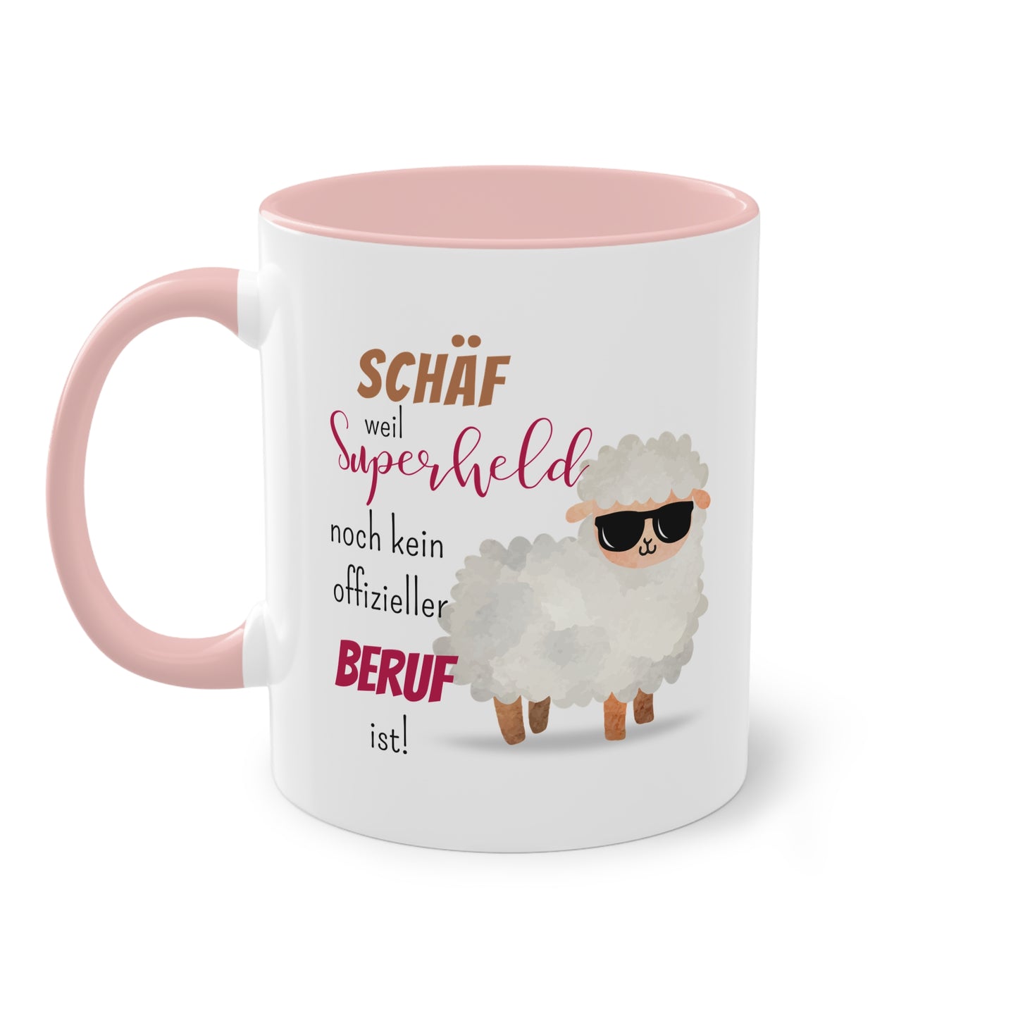 Schäf weil Superheld noch kein offizieller Beruf ist! - Zwei-Ton-Tasse