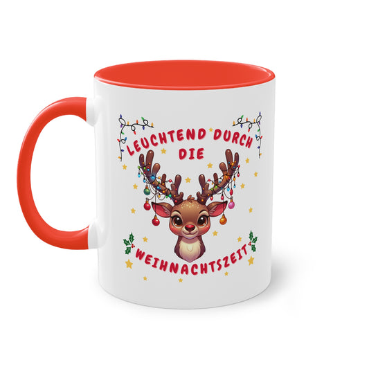 Leuchtend durch die Weihnachtszeit - Zwei-Ton-Kaffeetasse