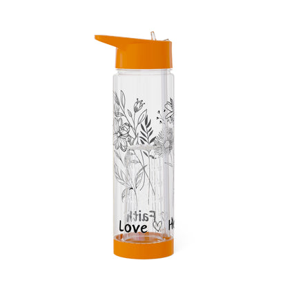 Love, Hope, Faith - Infuser-Wasserflasche