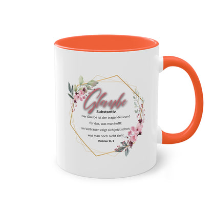 Glaube Substantiv (rosa) - Zwei-Ton-Kaffeetasse