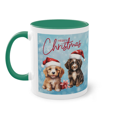 Hund Merry Christmas (3) - Zwei-Ton-Kaffeetasse