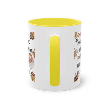 Shhh my coffee and I are having - Zwei-Ton-Kaffeetasse