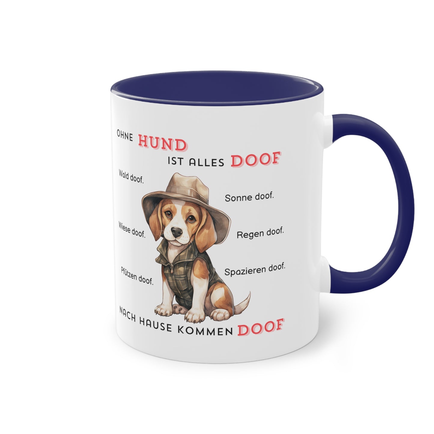 Ohne Hund ist alles doof - Zwei-Ton-Kaffeetasse