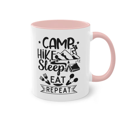 Camp, Hike, Sleep, Eat, Repeat - Zwei-Ton-Kaffeetasse