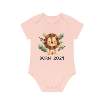 Short-sleeved organic bodysuits - born 2024 (variant lion 3)