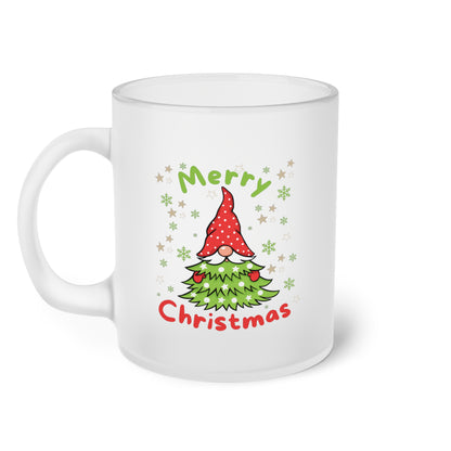 Merry Christmas Wichtel mit Tannenbaum - Milchglas Tasse