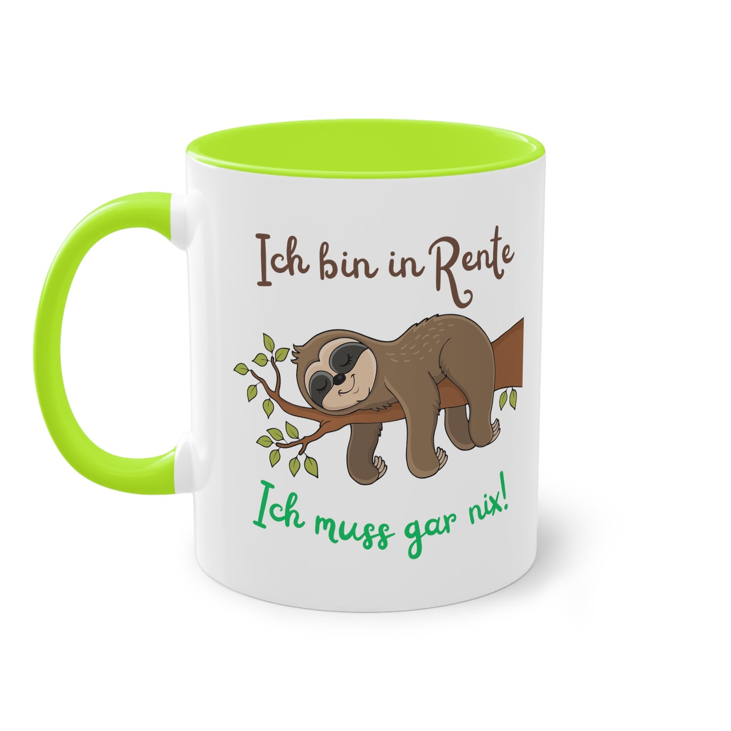 Ich bin in Rente, ich muss gar nix - Zwei-Ton-Kaffeetasse