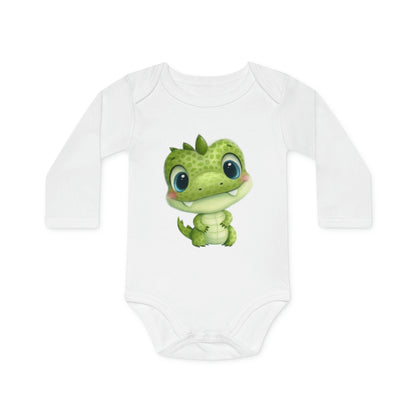 Bio-Langarm-Baby-Strampler - Dino