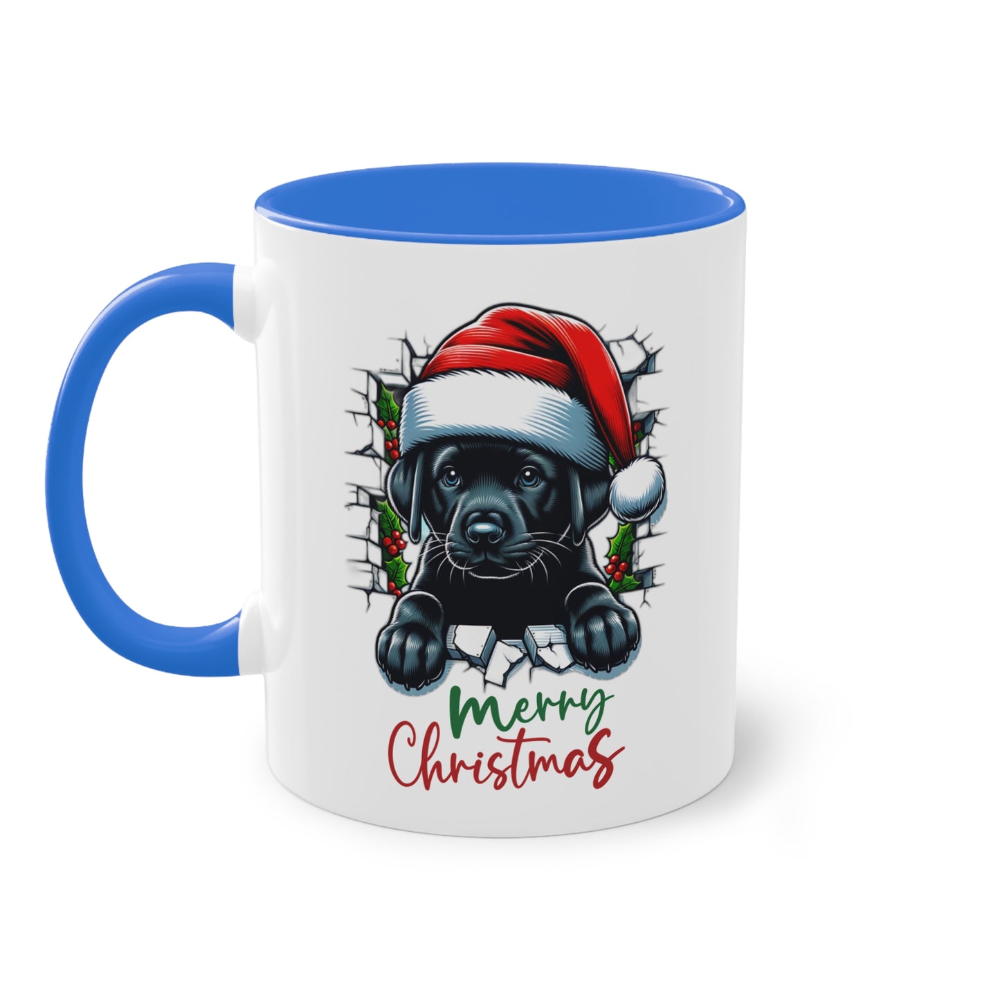 Merry Christmas Welpe - Zwei-Ton-Kaffeetasse