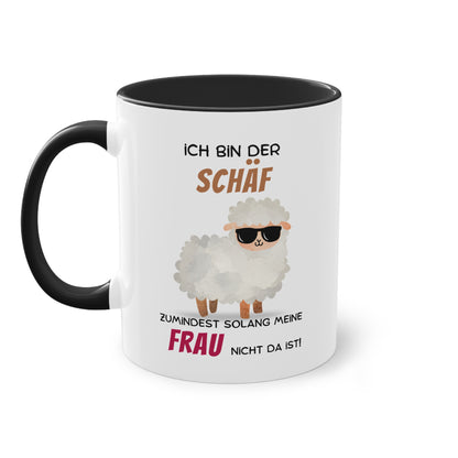 Ich bin der Schäf zumindest solange meine Frau nicht da ist - Zwei-Ton-Tasse
