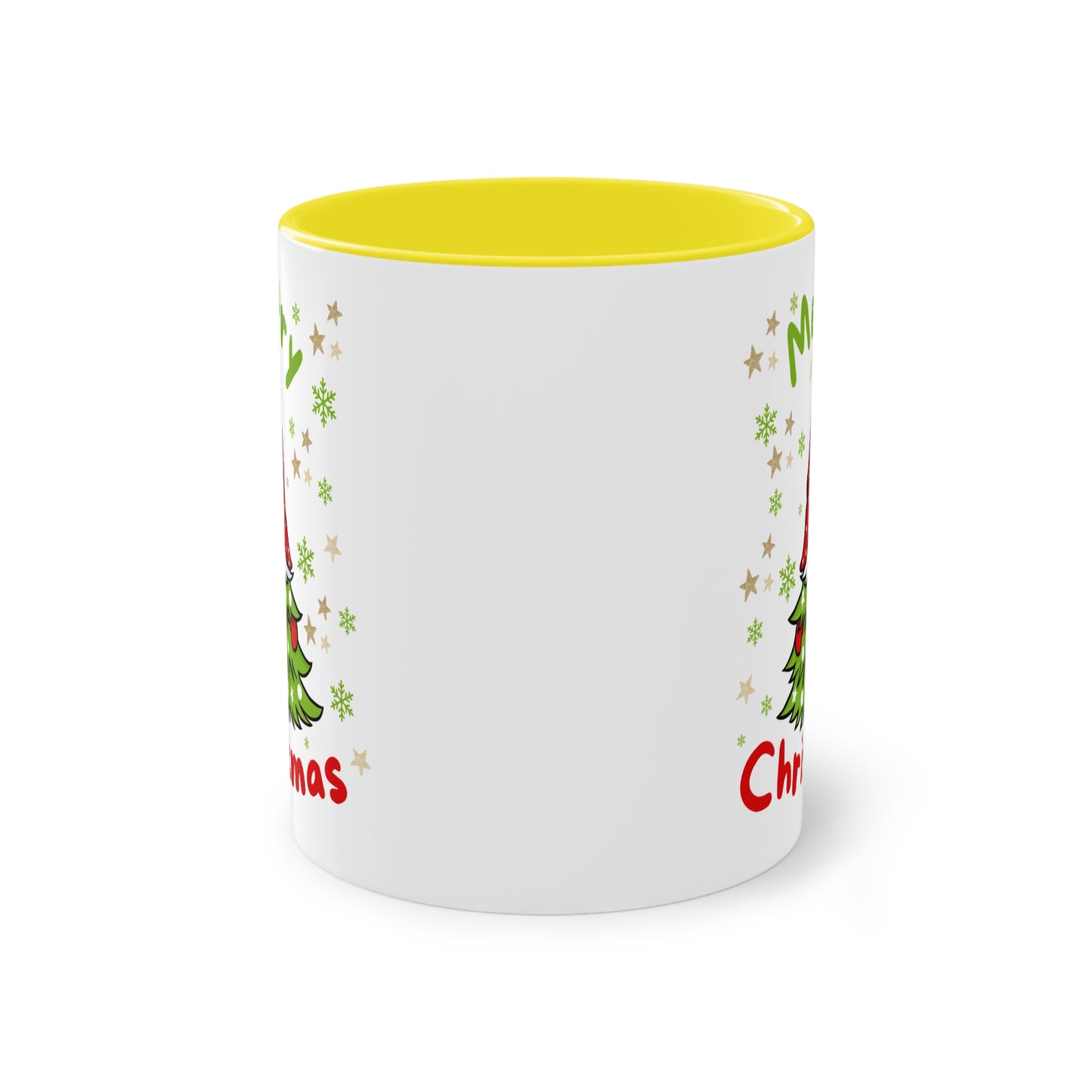 Merry Christmas Wichtel mit Tannenbaum - Zwei-Ton-Kaffeetasse