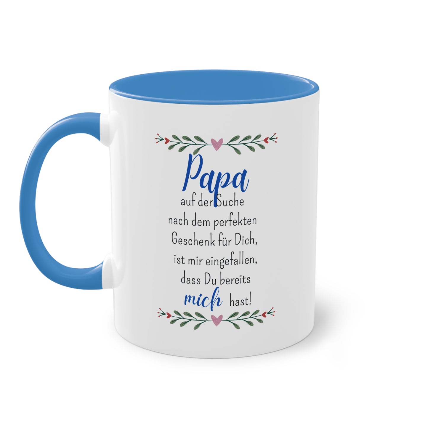 Papa auf der Suche nach dem perfekten Geschenk... - Zwei-Ton-Tasse