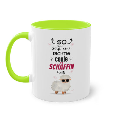 So sieht eine richtig coole Schäffin aus - Zwei-Ton-Tasse
