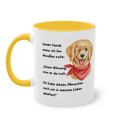 Unser Hund wenn ich ihn draußen - Zwei-Ton-Tasse