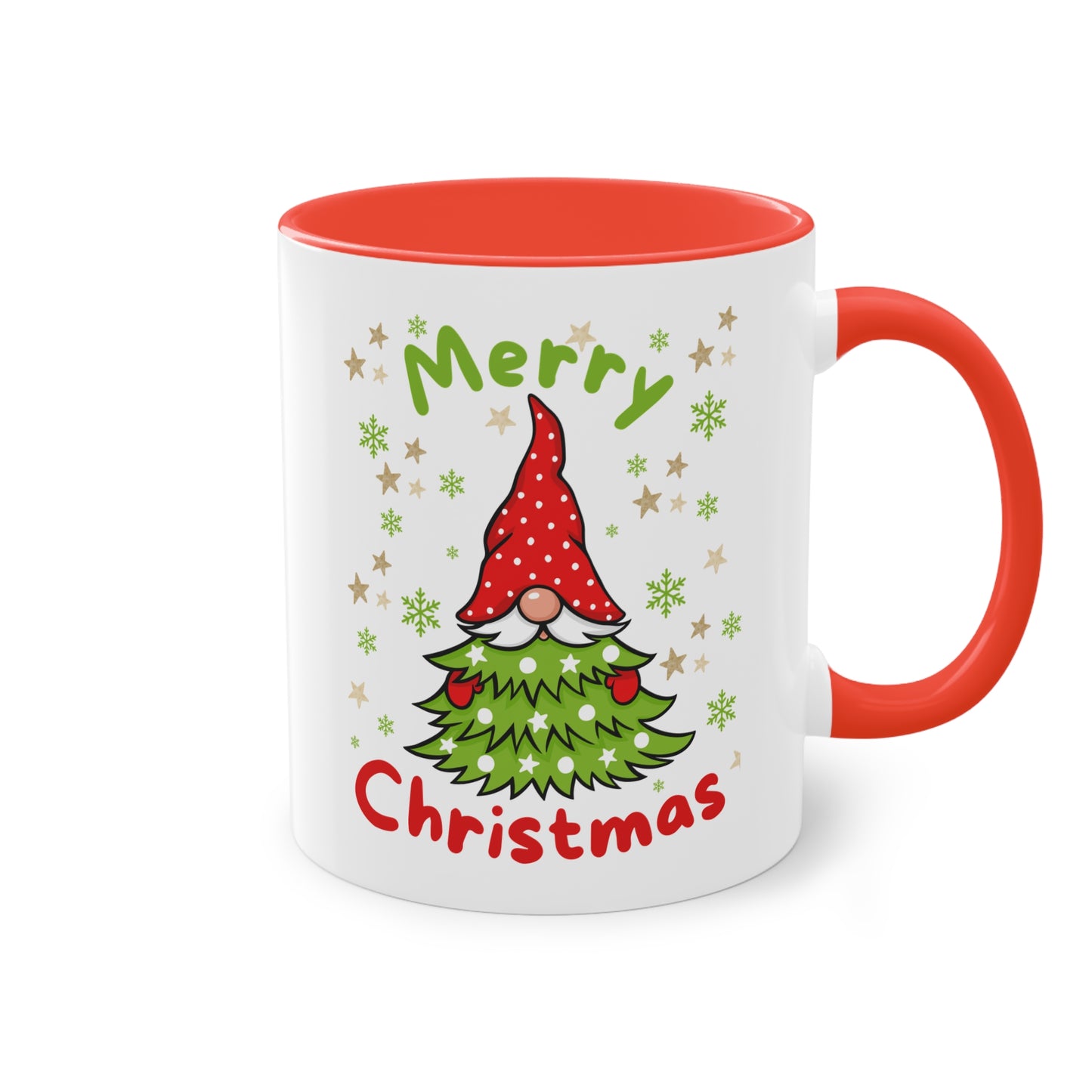 Merry Christmas Wichtel mit Tannenbaum - Zwei-Ton-Kaffeetasse