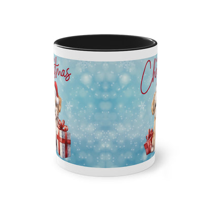 Hund Merry Christmas (1) - Zwei-Ton-Kaffeetasse