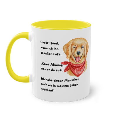 Unser Hund wenn ich ihn draußen - Zwei-Ton-Tasse