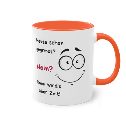 Heute schon gegrinst - Zwei-Ton-Kaffeetasse