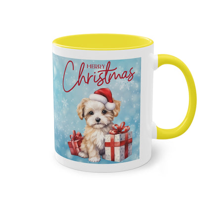 Hund Merry Christmas (1) - Zwei-Ton-Kaffeetasse