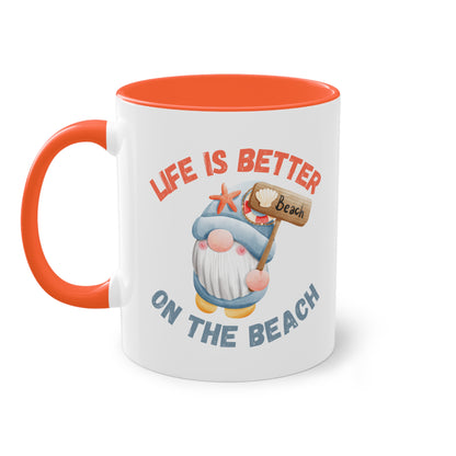 Life is better on the beach - Zwei-Ton-Kaffeetasse