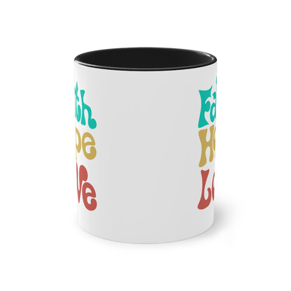 Faith, Hope, Love - Zwei-Ton-Kaffeetasse