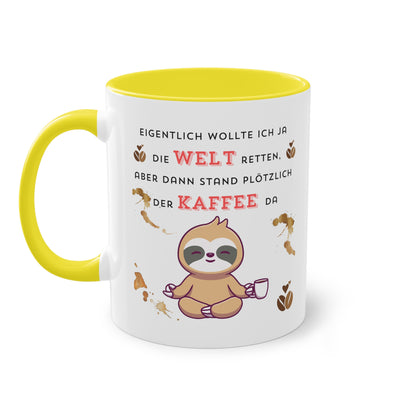 Eigentlich wollte ich die Welt retten - Zwei-Ton-Kaffeetasse