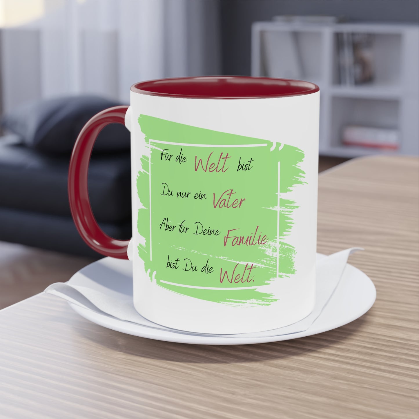 To the world you are just a father but to your family - two tone coffee mug